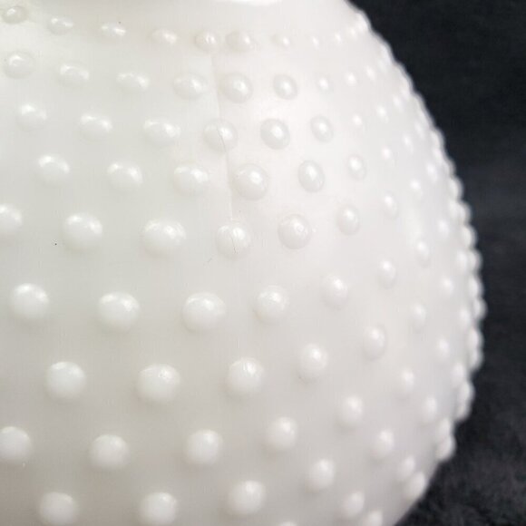 Milk Glass Hobnail Hurricane Lamp Shade 8" Fitter Vintage Estate - Picture 4 of 12